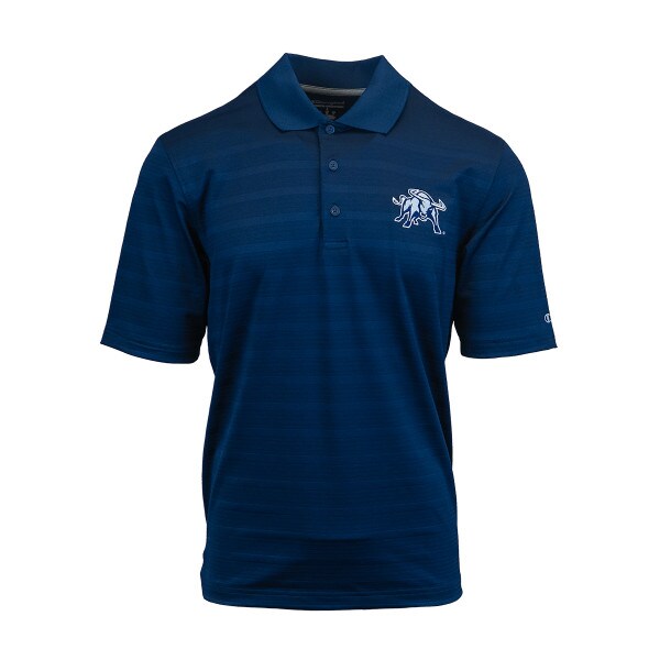 Navy, Striped, Aggie Bull, Polo